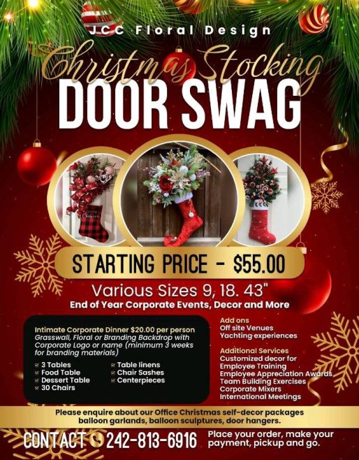 Christmas Stocking DOOR SWAG – Corporate Events In the Bahamas